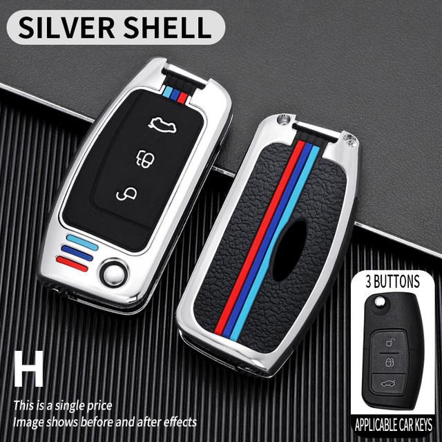 Zinc Alloy 3 Button Car Key Case Cover Fob Shell for Ford Focus 2 MK2 Fiesta Mondeo Galaxy Falcon Territory Ecosport