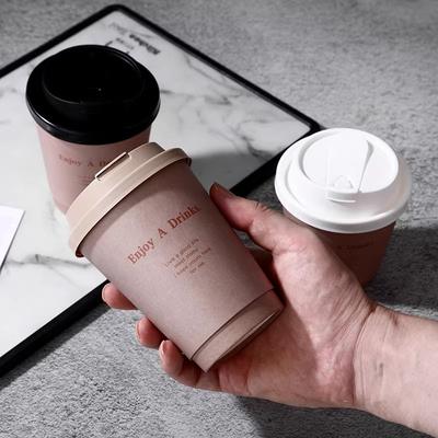 Simple Disposable Double-layer Insulated Milk Tea Hot Drink Coffee Cup with Thickened Lid Multi Size Waterproof and Leak Proof