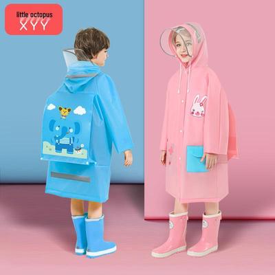 Poncho Impermeabile per Bambini Cartone Animato con Spazio per lo Zaino - Impermeabile Ispessito a Corpo Intero per Bambini e Bambine delle Scuole Primarie