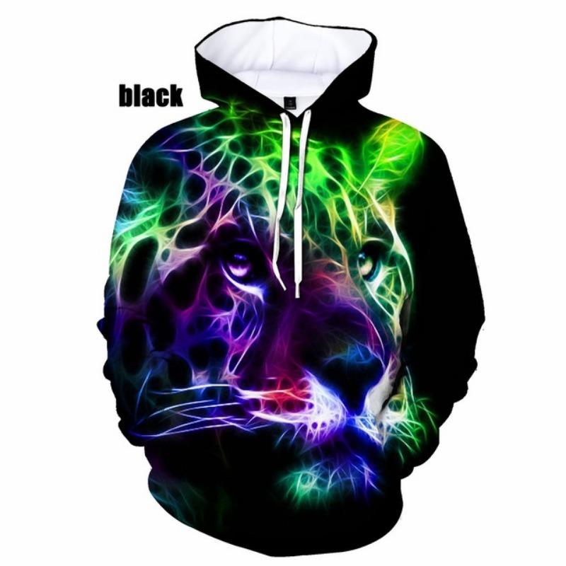 Fashion Men/Women Couples 3d Print Dreamy Tiger Hoodies Casual Sweatshirt