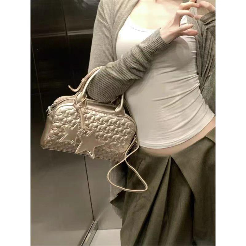 

Нишевый дизайн, высококлассная звездная сумка, новая модная универсальная сумка-тоут для поездок на работу, сумка через плечо золотой