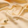 Fashion 18K Gold Toggle Abacus Collarbone Chain Transfer Money Bag Abacus Titanium Steel Jewelry Necklace Female Versatile