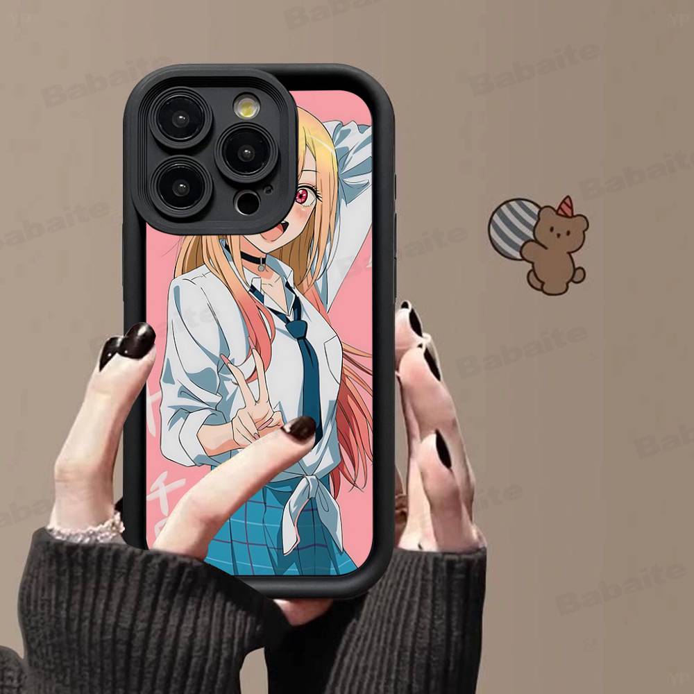 Marin Kitagawa Anime Phone Case For IPhone 17 16 15 14 13 12 11 Pro Max Plus Black Full Coverage TPU