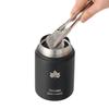 LOGOS ThermoWall Vacuum Insulated Bottle Black 81286171 Camping Mug Bottle Slim Design Lightweight Keeps Drinks Cold and Hot Direct Drinking One-Touch