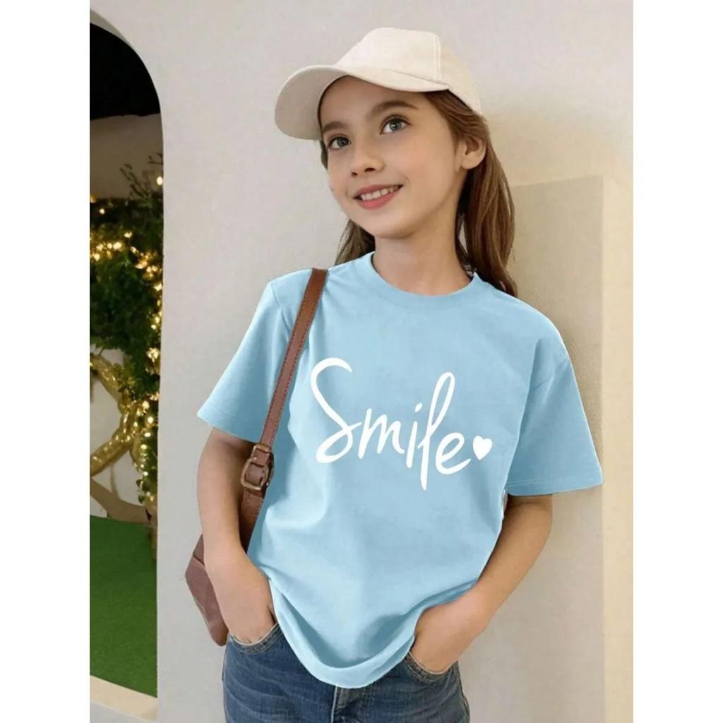 Summer New Children Tee Star Graphic Round Neck T-Shirt Girl Clothes Short Sleeve Outdoor Breathable Top Clothing