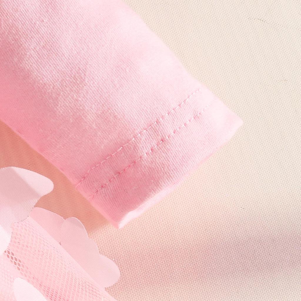 Knitted Butterfly Mesh Patchwork Dress with Ruffle Lace & Long Sleeves