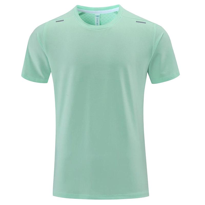 

New horizontal grid casual sports quick-drying T-shirt breathable round neck short-sleeved top XXXL м ята зелений колір