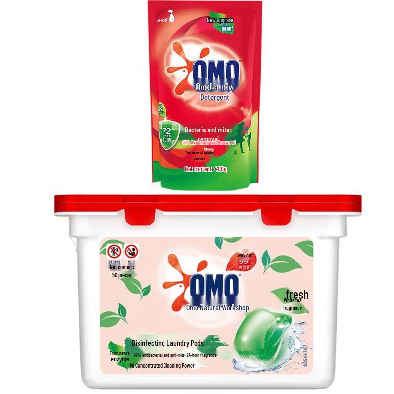 OMO Natural Workshop White Tea Laundry Pods & Liquid Set