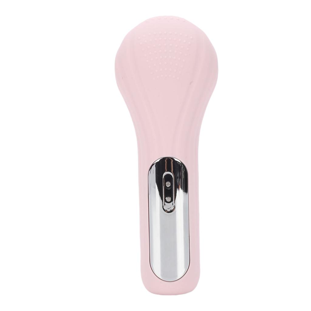 Facial Cleansing Brush Vibration Exfoliating Heating Silicone Face Scrub Brush for All Skin Types Pink Pink