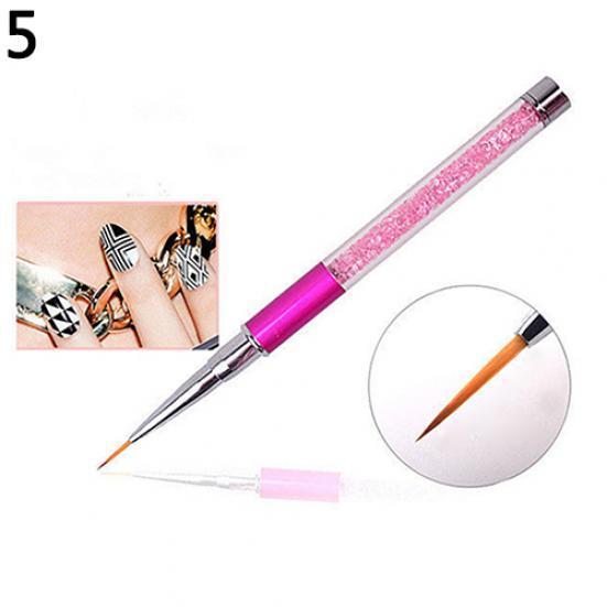 

1 шт. пластиковый кристалл УФ-гель акриловая краска для рисования ручка для дизайна ногтей кисть DIY инструмент розовый