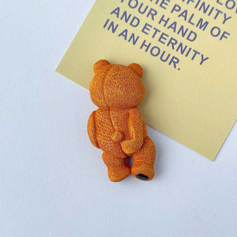 2Pcs American Cartoon Cute Bear Resin Three-Dimensional Refrigerator Stickers Kawaii Creative Magnetic Stickers Kitchen Decor