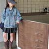 2025 Autumn Girls' Denim Jacket - Fashionable Street Style for Medium and Large Kids