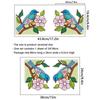 Double-Sided Transparent Window Sticker: Colored Flower & Bird Corner Glass Film with Adhesive
