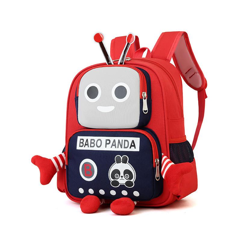 Childrens School Backpack With Fun Robot Design And Ergonomic Shoulder Straps For Kids красный