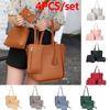9 Colors Ladies Leather Bag Set 4Pcs Shoulder Bag Handbag Messenger Bag Set