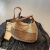 Simple Versatile Women's Large Capacity Beach Vacation Straw Woven Bag New Leisure Commuting Single Shoulder Storage Bags