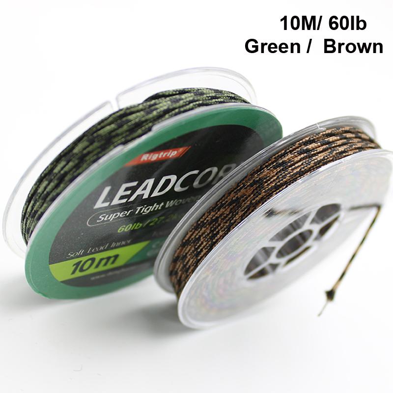 10m/60lb Karpefiske Leadcore Line Enkel skjøteleder Synkeline Super Tight Vevd 16X For Helikopter Chod Rig Fiskeutstyr