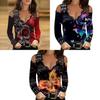 Street Style T Shirt With Floral Print And Long Sleeves For Women
