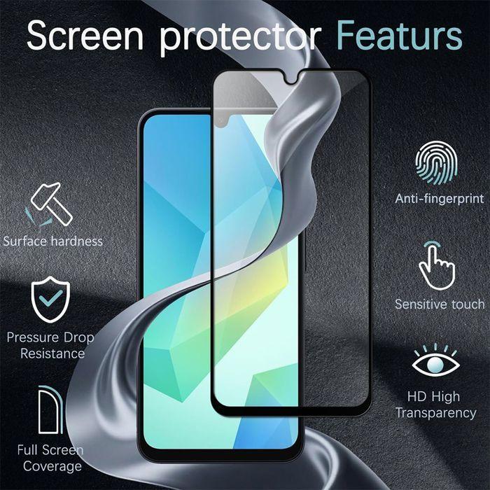2 Full Tempered Glass for Samsung Galaxy A27 5G - Shockproof Protective Screen with Black Edge
