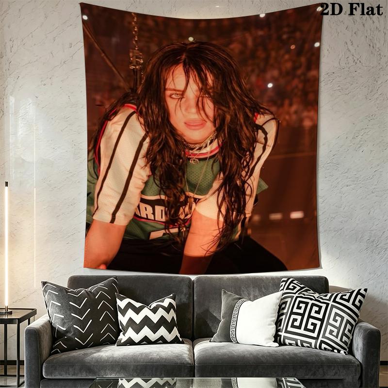 Billie Eilish Wall Tapestry Aesthetic Wall Hanging Printed Fabric Blanket Decorative Tapestries for Bedroom Living Room Home Decor