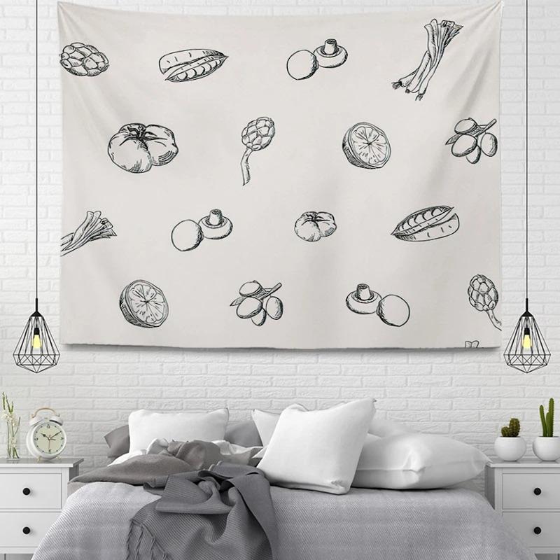 Office Living Room Tapestry Simple Line Geometric Pattern Hanging Cloth Home Wall Decoration Tapestry