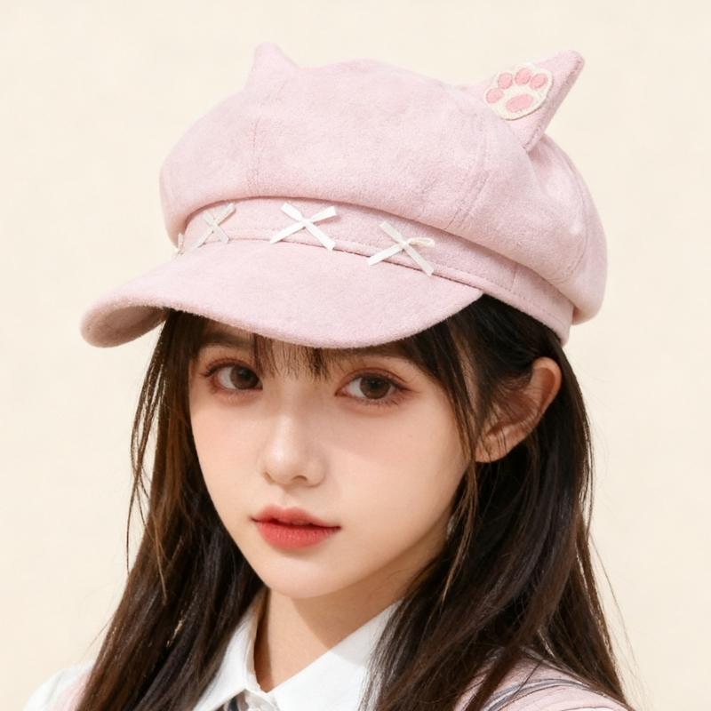 Lovely Bowknot Cats Ear Toddler Hat Durability Easy Wash Polyester Fabric Comfortable For Boys Girls 0 6 Years