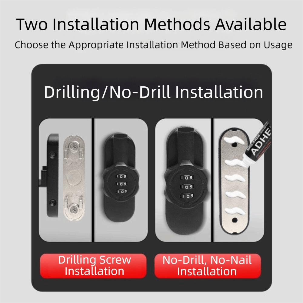 Zinc Alloy Password Lock 90/180 Degree Luminous Sign Sliding Door Lock Mechanical Password 3-Digit Combination Combination Lock