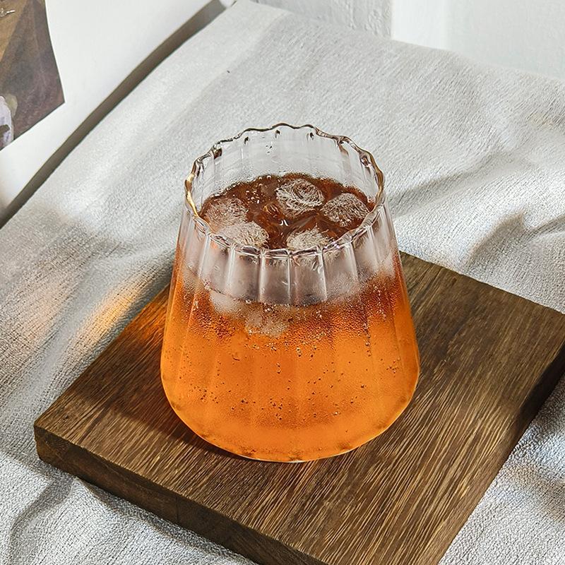 Simple Thickened Single-Layer Cup Transparent Household Juice Beverage Cup High Borosilicate Glass Cold Drink Cup High Temperature Resistant Glass