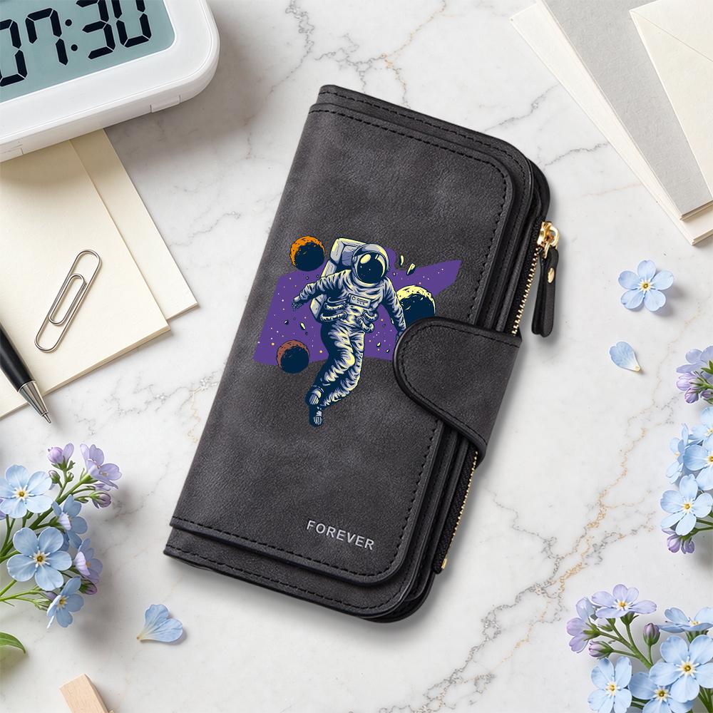 Astronaut Pattern Long Wallet Fashion Portable Purse Casual Card Holder