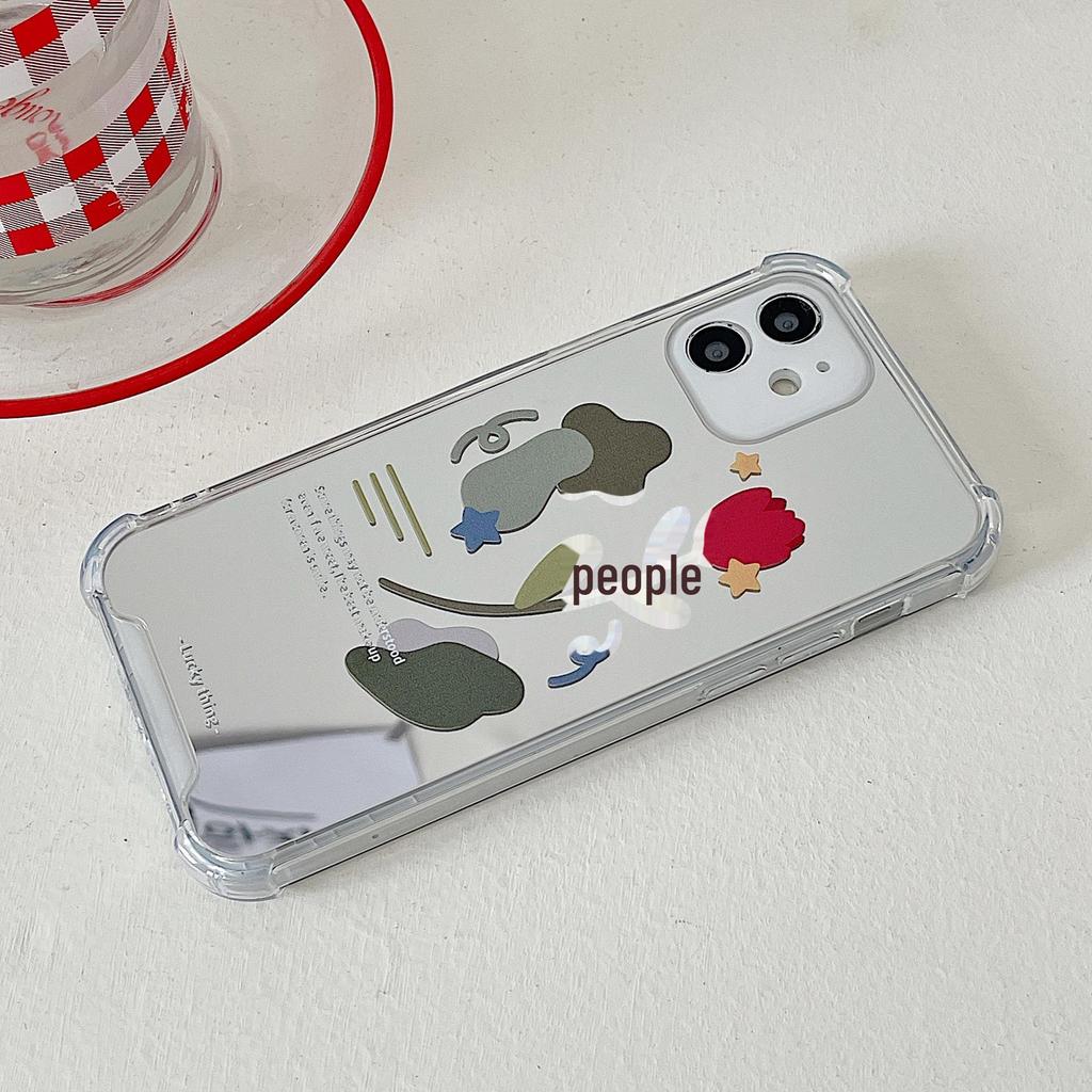 Floral Mirror Case for iPhone 15 Pro, iPhone 16, XS Max, and Honor 90 - Japanese and Korean Style