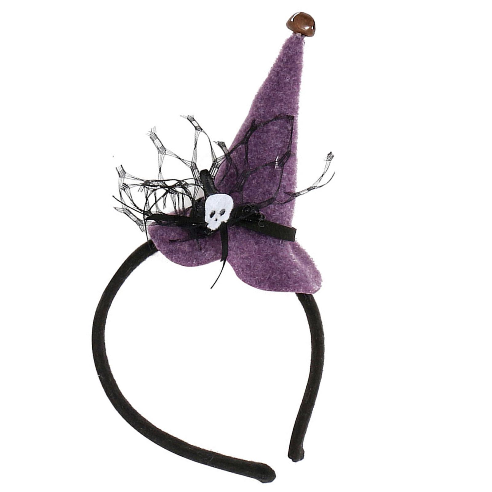 

Witch Headband For Halloween Parties Comfortable Adjustable Costume Accessory Cosplay Headpiece For Adults Kids фиолетовый