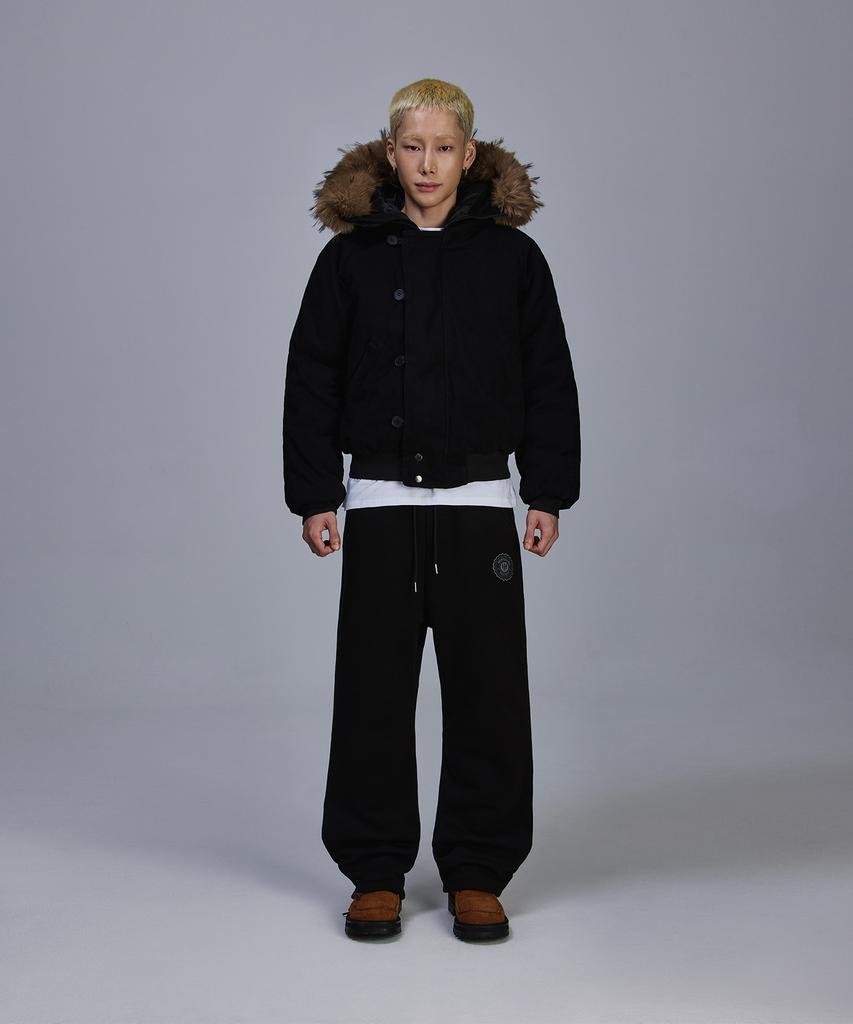 SCALLYWAG Flare Baggy Fleece-Lined Training Pants [Black]