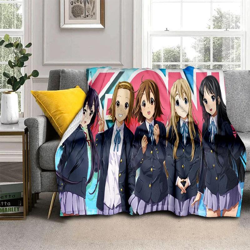 3D Kawaii Girls K-ON Cartoon Cute Lolita Blanket,Soft Throw Blanket for Home Bedroom Bed Sofa Picnic Travel Cover Blanket Kids