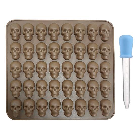 40 Cavidade Doce Chocolate Cubo De Gelo Molde DIY Antiaderente Horror Caveira Forma Biscoito Molde para Festa de Halloween