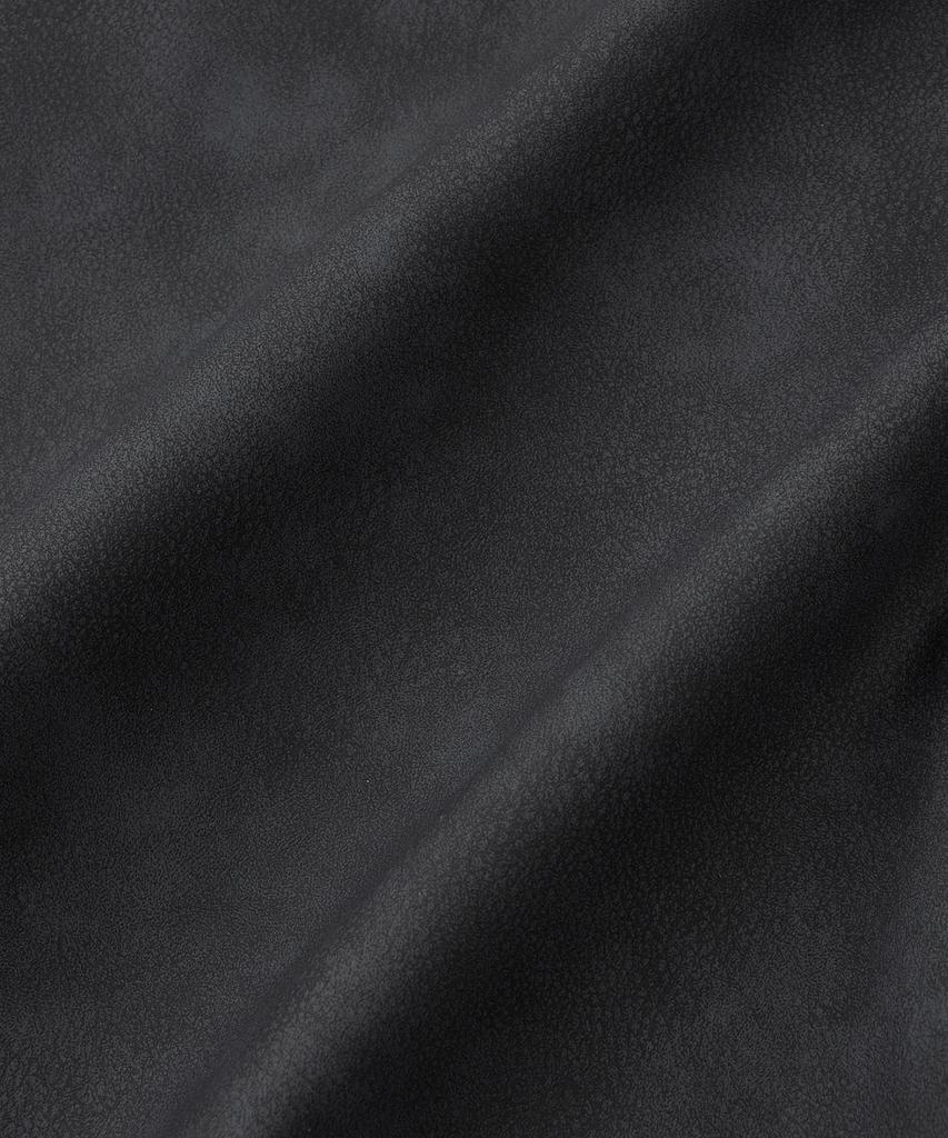 THEY Suede Leather Track Jacket_Charcoal Black