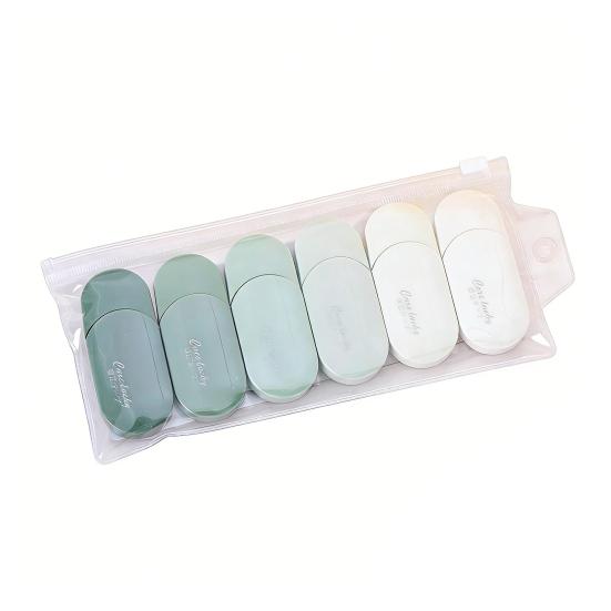 6Pcs High-Capacity Correction Tape with Gradient Color Case Smooth Roller for Students No-Skip Tear-Resistant Cute Office Supplies for School Home