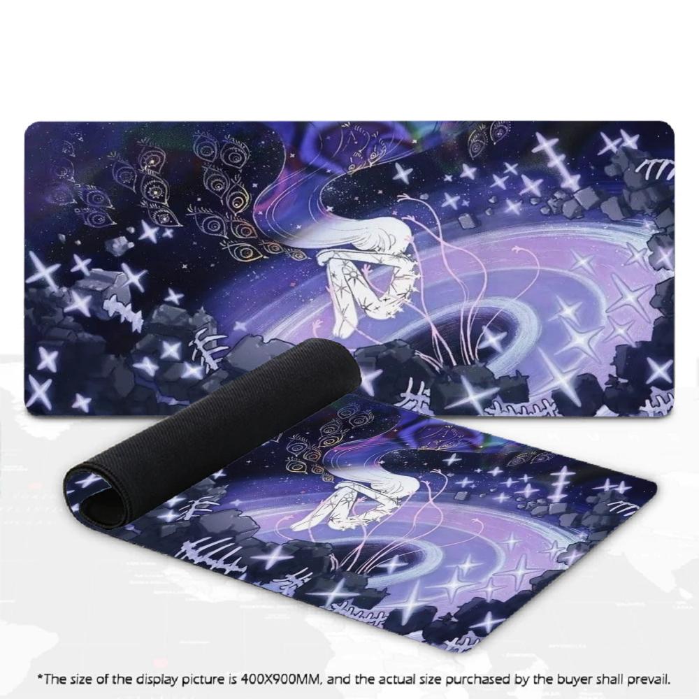 Starry Sky Girl Large Mousepad XXL Deskmat Pc Gaming Keyboard Table Mats Non-Slip Rubber Mouse Mat Gamer Computer Accessories