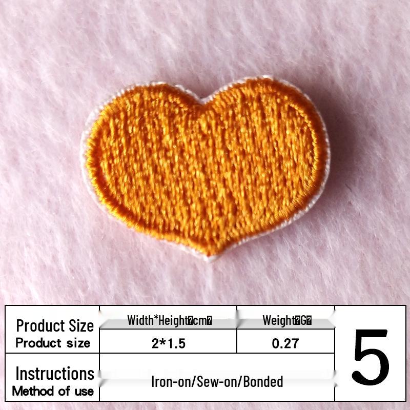 Na Yang Heart Embroidery Self-Adhesive Patch for DIY Clothing and Decoration