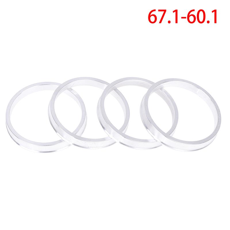 Aluminum Alloy 4Pcs Wheel Hub Center Ring Car Wheel Bore Collar 66.1-57.1,67.1-57.1,67.1-60.1,67.1-66.1,74.1-72.6