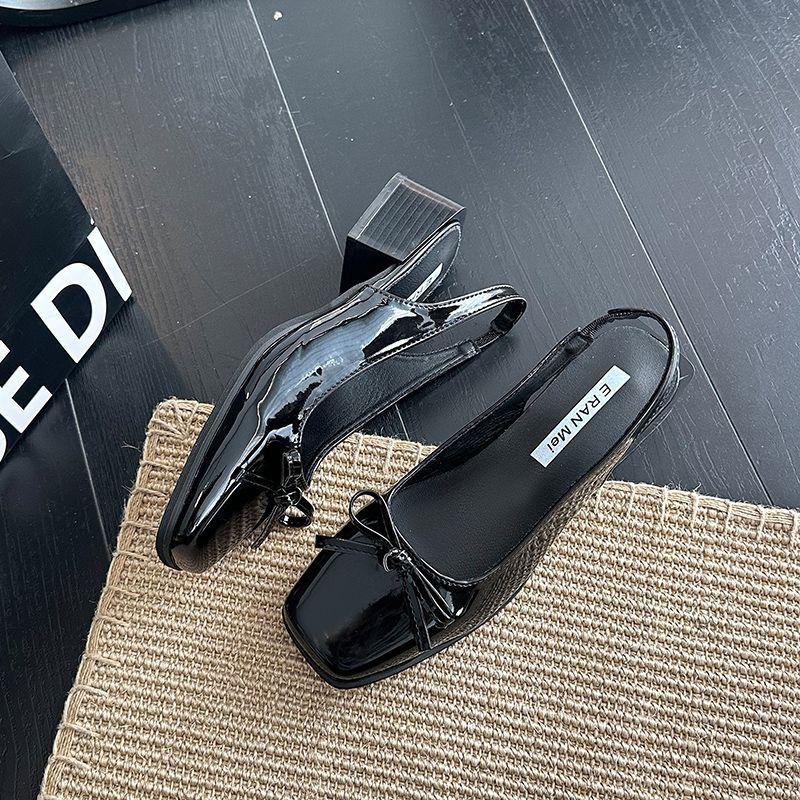 

Французские феи большого размера ветер эластичная резинка сумка голова сандалии женские 2025 новый летний юбка красивая черная обувь 40 чёрный