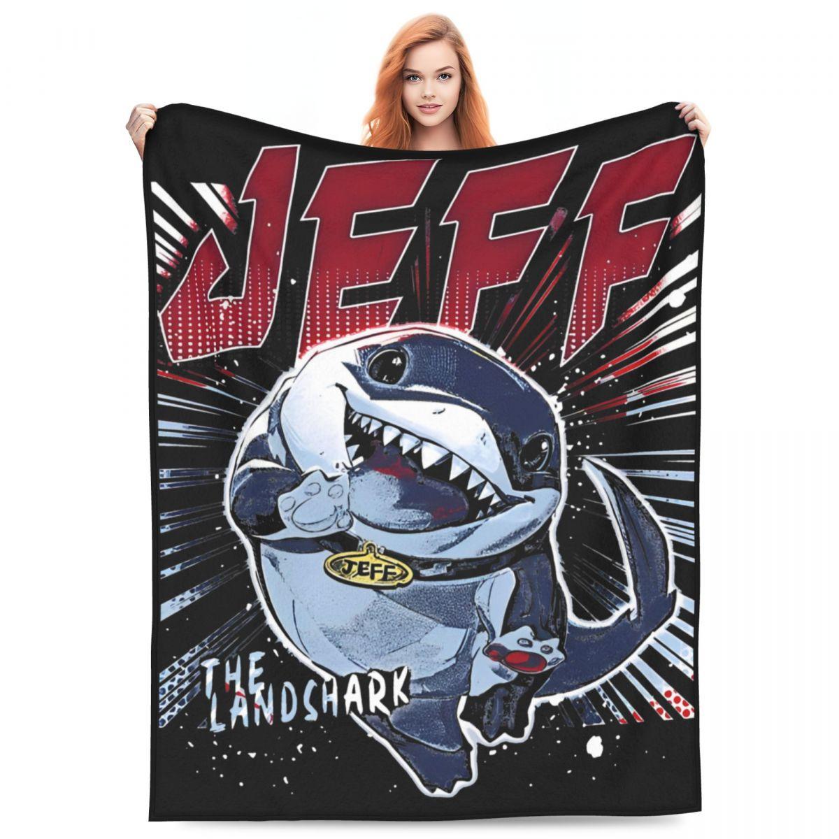 Marvel-Rivals Джефф Акула-Землерой Пледы Коралловый Флис Плюшевые Весна/Осень Видеоигра Многофункциональные Ультра-Мягкие Пледы 30x40in