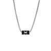 Black Beaded Pendant Necklace Men Necklace Silver EGS2919040