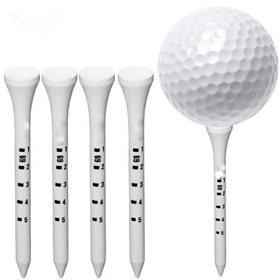 50PCS Professional Golf 83mm White Wooden Tee Striped Digital Scale Accesories Training Aids