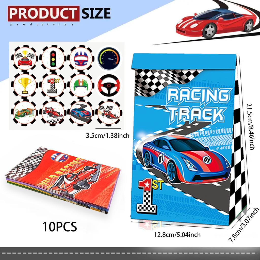 Rally Wish Racing Party Supplies Birthday Decoration Car Gift Candy Kraft Paper Packaging Bag