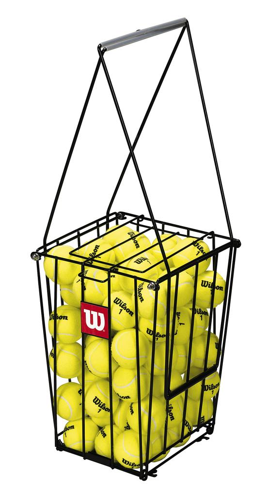 Wilson Tennis Ball Basket 75 Ball Pick Up (WRZ323700), 16.5 x 11.5 x 33.2 inches (41 x 28 x 85 cm), Holds up to 75 balls, Black