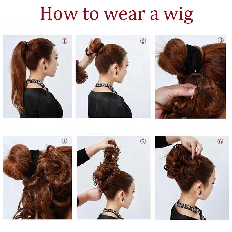 Fluffy caterpillar style curly hair bun wig ladies' hair bun wig easy to wear suitable for all hair types and face shapes