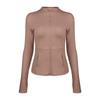 Women's Slimming Stand Collar Zipper Yoga Sports Jacket - Versatile Long Sleeve Fitness Wear