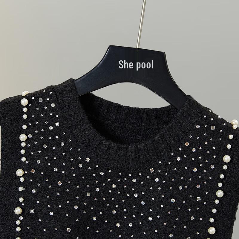 Elegant French Style Beaded Knit Vest for Women