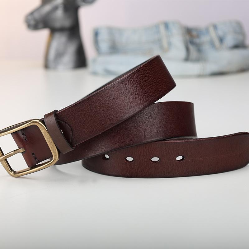

Ремень Кожаный Модный Джинсовый Декоративный Мужской И Женский Ремень Кожаный Ветер Коричневый Корейский Простой Ремень 130cm темно-коричневого