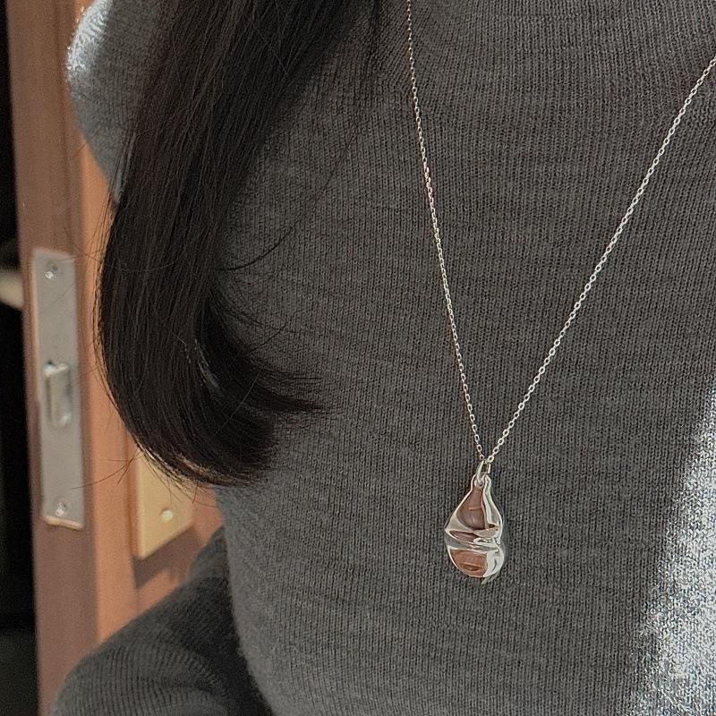 S925 Sterling Silver Niche Design Sense Retro Retro Hollow Necklace Korean Style Simple Fashion Texture Collarbone